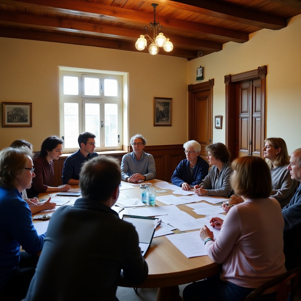 Community workshop in rural town hall